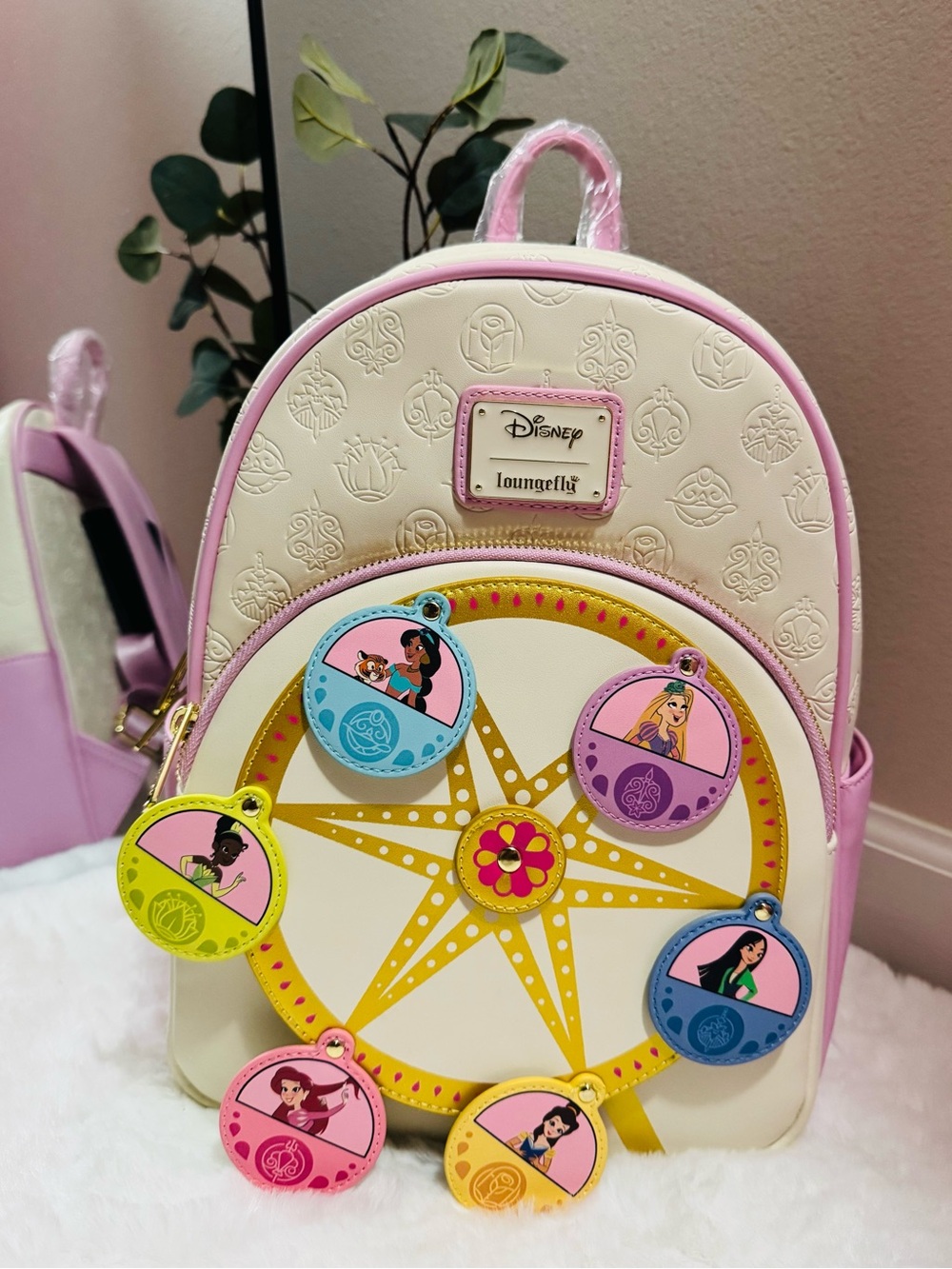 Loungefly Pink & Cream Disney Princess Ferris Wheel Mini Backpack